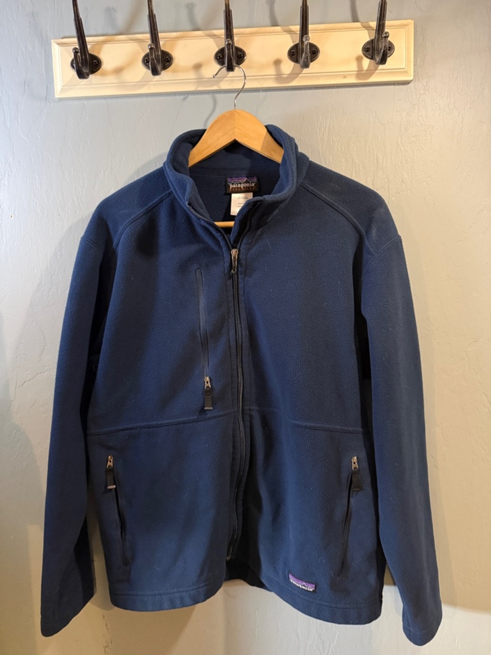 Patagonia Navy Full-Zip Fleece Jacket with Zip Pockets